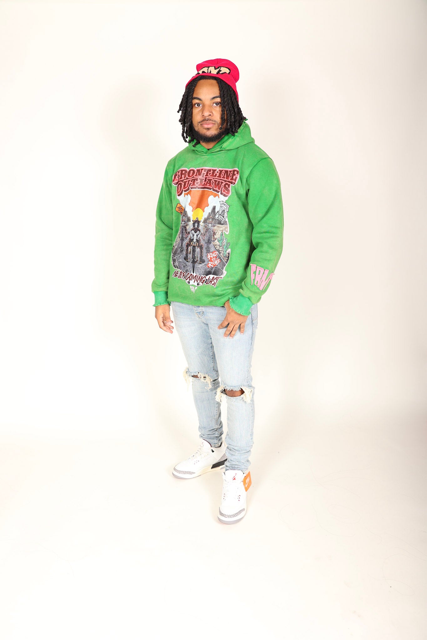FRNT Outlaws Cropped Hoodie (Cactus Green)