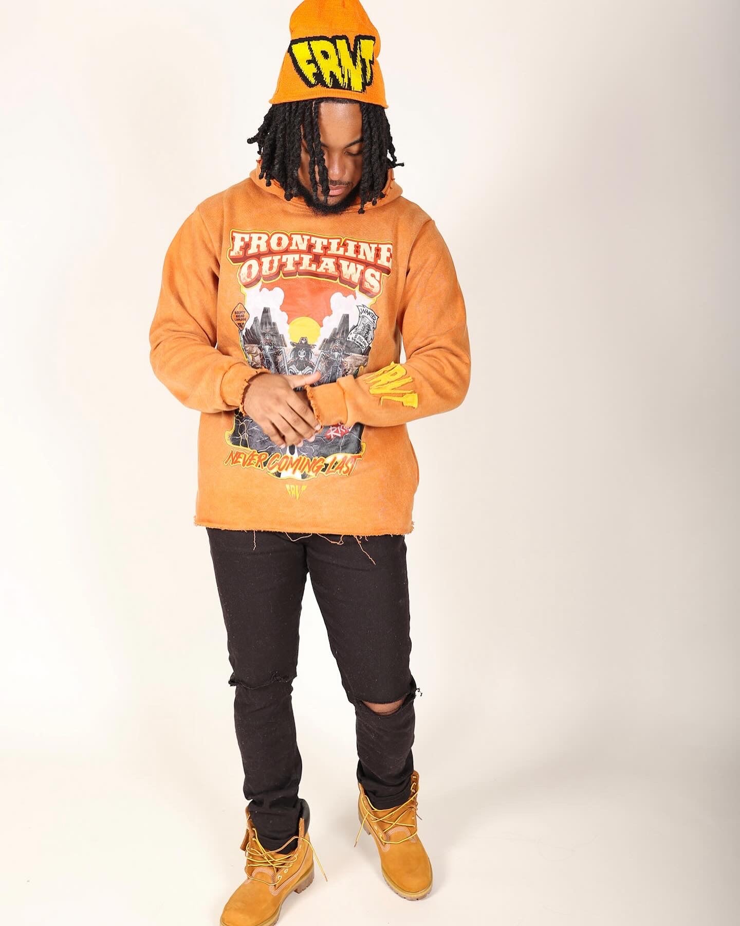 FRNT Outlaws Cropped Hoodie (Desert Sand)
