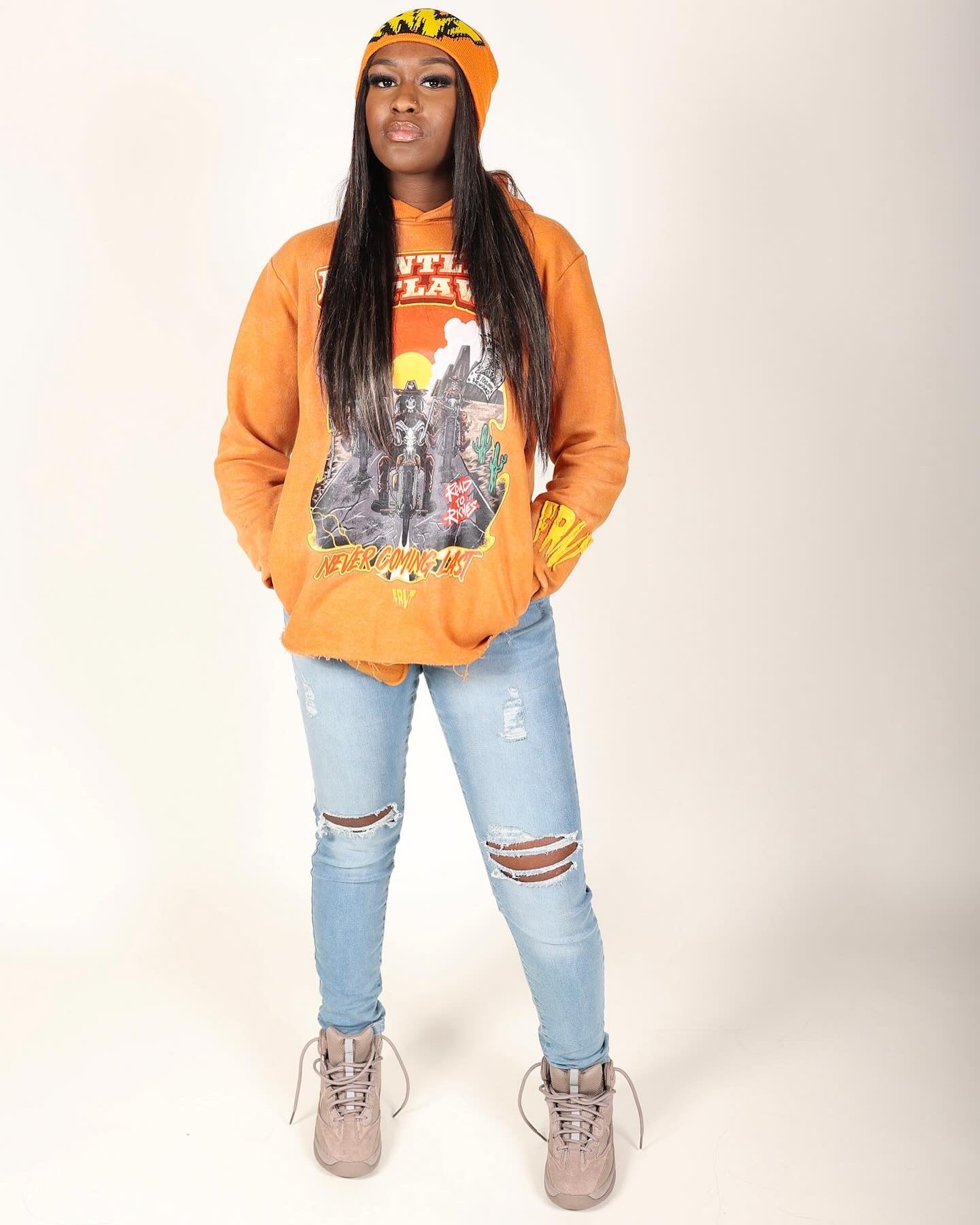 FRNT Outlaws Cropped Hoodie (Desert Sand)